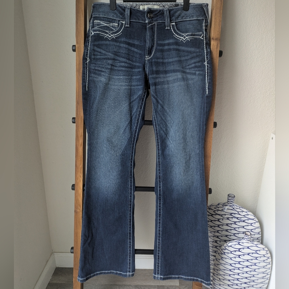 Ariat Women's Dark Blue Mid-Rise Boot Cut Jeans - Size 31s